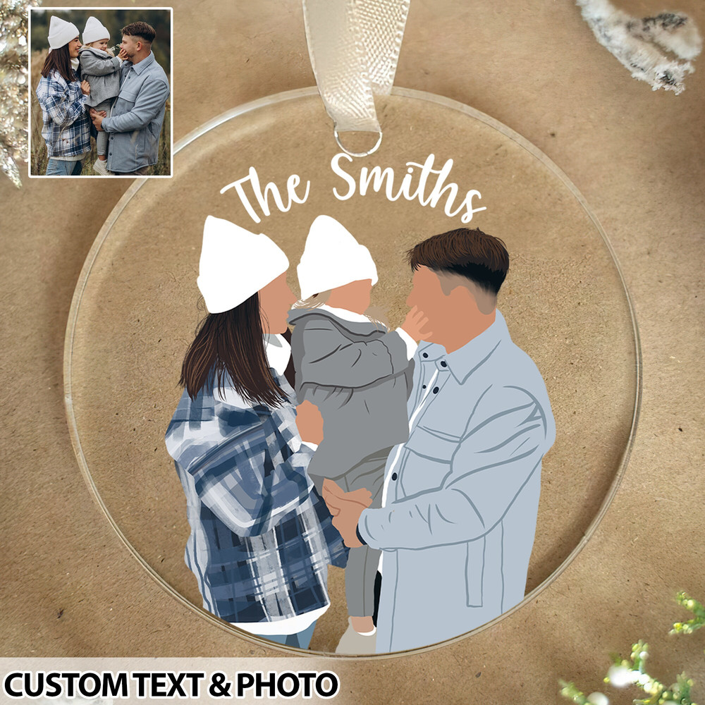 Personalized Family Christmas Ornament, Custom Family Photo Ornament, Xmas Tree Hanging, Family Christmas Gift, Christmas Home Decoration - 5.jpg