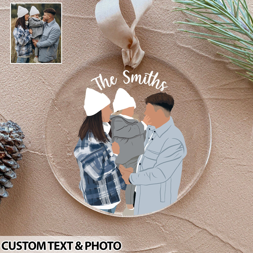 Personalized Family Christmas Ornament, Custom Family Photo Ornament, Xmas Tree Hanging, Family Christmas Gift, Christmas Home Decoration - 6.jpg