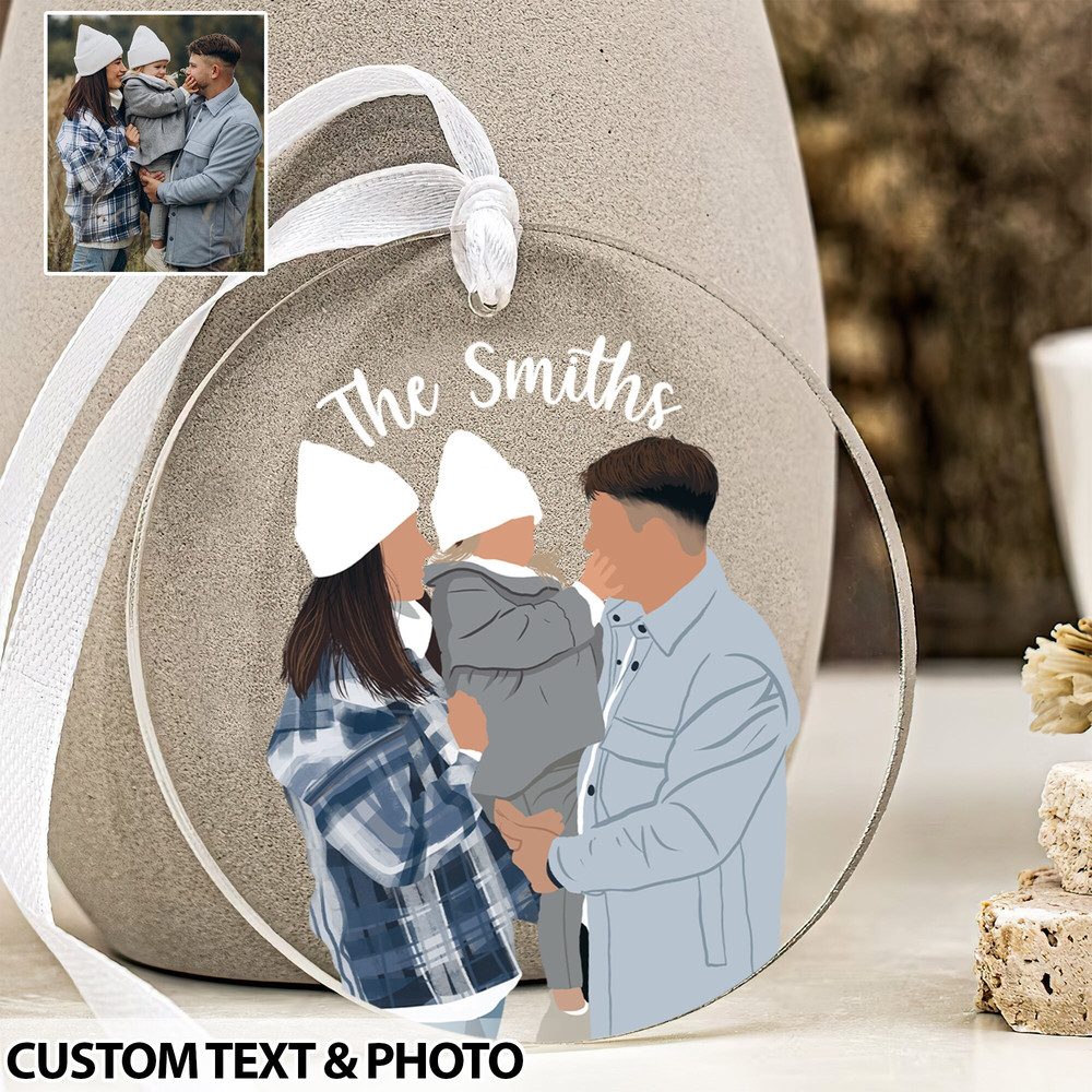 Personalized Family Christmas Ornament, Custom Family Photo Ornament, Xmas Tree Hanging, Family Christmas Gift, Christmas Home Decoration - 7.jpg