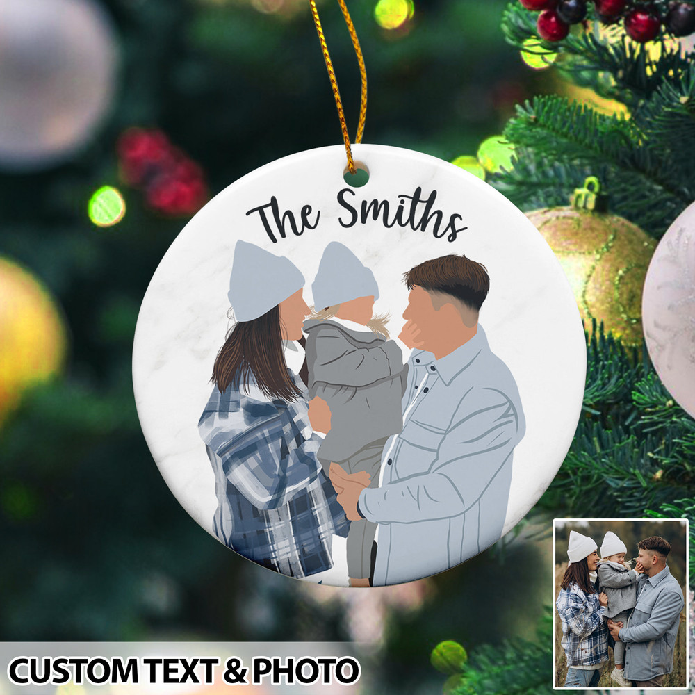 Personalized Family Christmas Ornament, Custom Family Photo Ornament, Xmas Tree Hanging, Family Christmas Gift, Christmas Home Decoration - 8.jpg