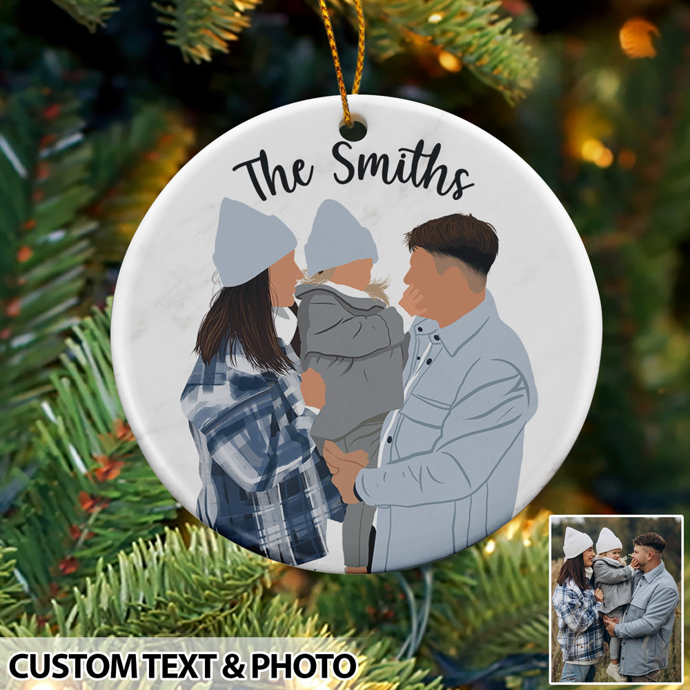 Personalized Family Christmas Ornament, Custom Family Photo Ornament, Xmas Tree Hanging, Family Christmas Gift, Christmas Home Decoration - 9.jpg