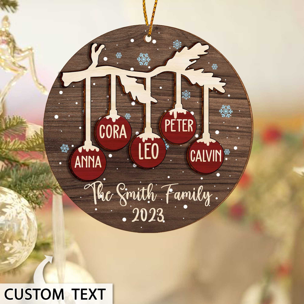 Personalized Family Christmas Ornaments, 2023 Christmas Ornament With Family Member Names, Custom Family Ornament, Family Christmas Gift - 2.jpg