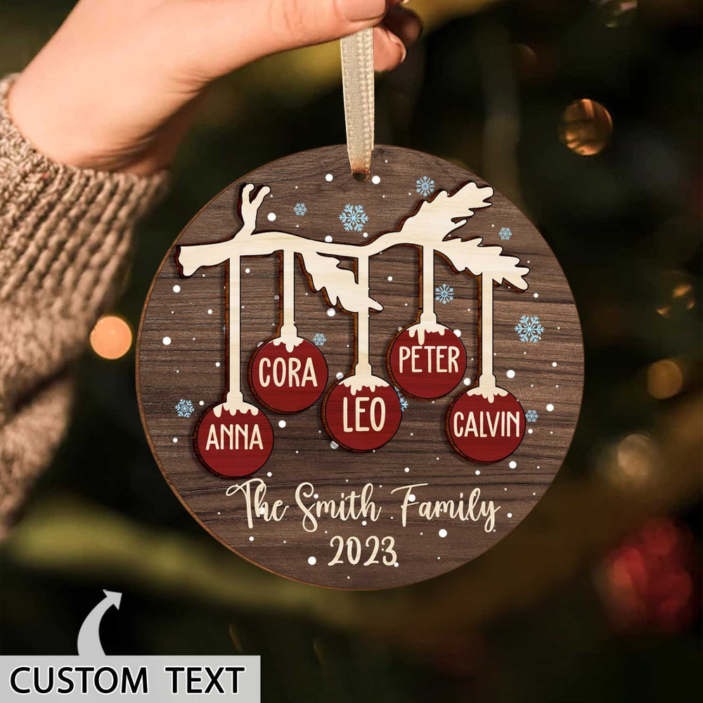 Personalized Family Christmas Ornaments, 2023 Christmas Ornament With Family Member Names, Custom Family Ornament, Family Christmas Gift - 3.jpg
