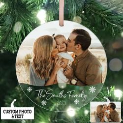 Personalized Family Ornament 2023, Christmas Gift Ornament, Custom Photo Ornament