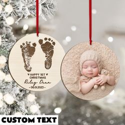 Personalized New Baby Ornament, First Christmas Ornament, Baby Photo Ornament