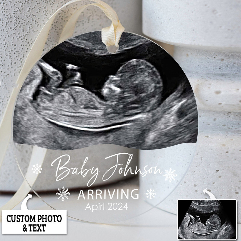 Personalized Ultrasound Ornament, Pregnancy Announcement Ornament, Baby Coming Soon Ornament, Expecting Parents Gift, Pregnancy Ornament - 6.jpg
