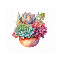 watercolor succulents clipart, succulents png, cactus clip art, botanical clipart, wedding floral clipart, instant download