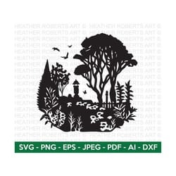 garden svg, flower garden svg, flowers svg, trees svg, birds svg, wildflowers svg, landscapes svg,nature svg,cut files for cricut,silhouette