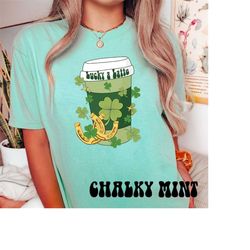 lucky latte shirt, comfort colors clover shamrock smile st. patrick's day shirt, cute coffee st. patrick's day tee, st.