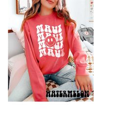 comfort colors maui sweatshirt, comfort colors maui strong sweatshirt, groovy retro maui sweater