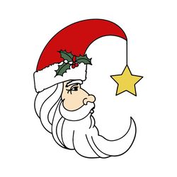 father christmas santa moon christmas svg, christmas svg files, logo christmas svg, instant download