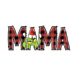 Christmas Mama Buffalo Plaid Grinch Logo SVG