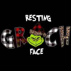 resting grinch face christmas santa claus png