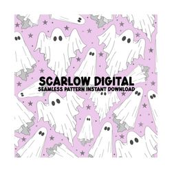 halloween ghost seamless pattern for sublimation, halloween digital paper, ghost seamless file, spooky seamless pattern,