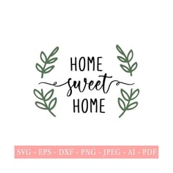 home svg file, home sweet home svg, home svg quote, home decor svg, cutting file for cricut, home, silhouette, dxf, eps, png