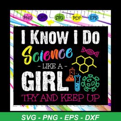 i know i do science like a girl, try to keep up, math teacher svg, math teacher gift, funny math svg, math gift, math sv