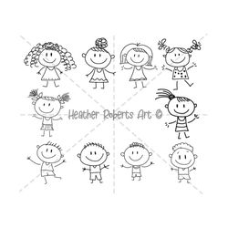 10 pack stick figures svg file - stick boy clipart - stick girl png - stick people, vectors,  jpeg stick people children for cricut