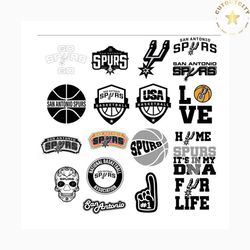 spurs logo team svg, sport svg, sport basketball team svg, sport basketball team logo svg, basketball team logo design s
