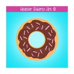 single chocolate sprinkled donut clipart - instant download, doughnut, sweets digital clipart, pastry donut graphics, png, jpeg