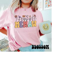 floral memaw shirt, comfort colors wildflowers grandma t-shirt,mothers day gift, grandma shirt, memaw tee flowers, retro