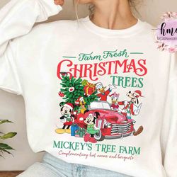 mickey and friends main street christmas tree farm sweatshirt, disney mickey's very merry christmas party shirt, disneyl
