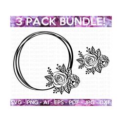 floral frame svg bundle, wreath svg, rose svg, floral svg, flower svg, floral decorations svg, floral wreath, cut file cricut, silhouette