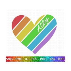 gay pride ally rainbow svg, lgbt ally svg, gay ally svg, heart rainbow svg, gay pride ally shirt svg, gay parade outfit,cut files for cricut