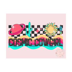 cosmic cowgirl png-space desert sublimation digital design download-western png design, cowgirl png, retro png, wild wes
