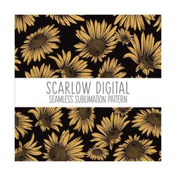 sunflower seamless pattern-floral sublimation digital design download-floral seamless pattern, sunflower sublimation, vi