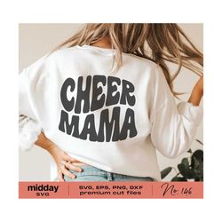 cheer mama svg, png dxf eps, cheer mom svg, cheerleader mom, cricut cut file, silhouette, cheerleader svg, retro stacked lettering, cheer