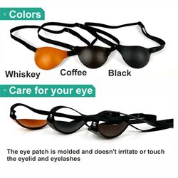 Eye Patches for Right and Left Eyes, Adjustable Amblyopia Lazy Eye Patches, Medical 3D Eye Patch - Handmade Leather Eye