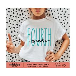 fourth grade svg, 4th grade, svg png dxf eps, cricut cut file, back to school, silhouette, teacher appreciation, hello fourth grade