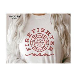 firefighter mom svg, png, eps, ai, firefighter mom shirt, cricut cut files, silhouette, digital downloads, occupation, firefighter badge