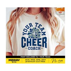 cheer coach svg, png dxf eps, cheerleader coach shirt, pom pom svg png, cricut cut files, silhouette, sublimation, cheerleading coach