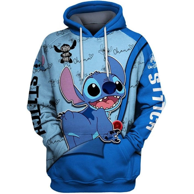 Cute Stitch All Over Print 3D Hoodie Zip Hoodie, Stitch Hoodie 3D Zip Hoodie Fleece Hoodie