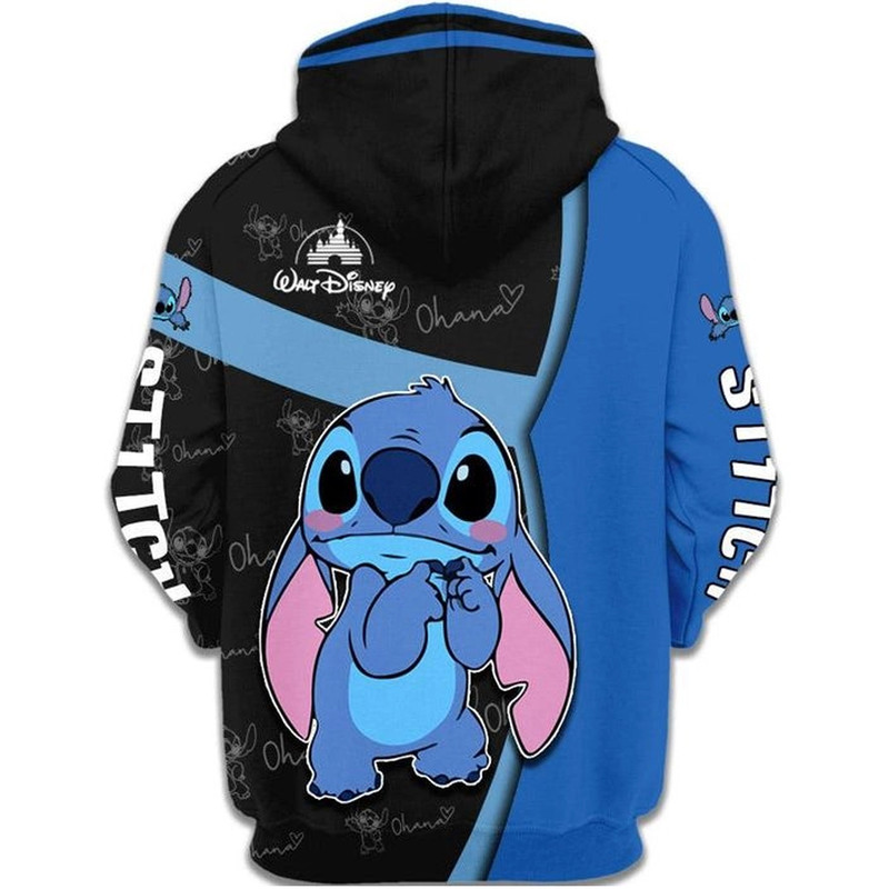 Cute Stitch All Over Print 3D Hoodie Zip Hoodie, Stitch Hoodie 3D Zip Hoodie Fleece Hoodie