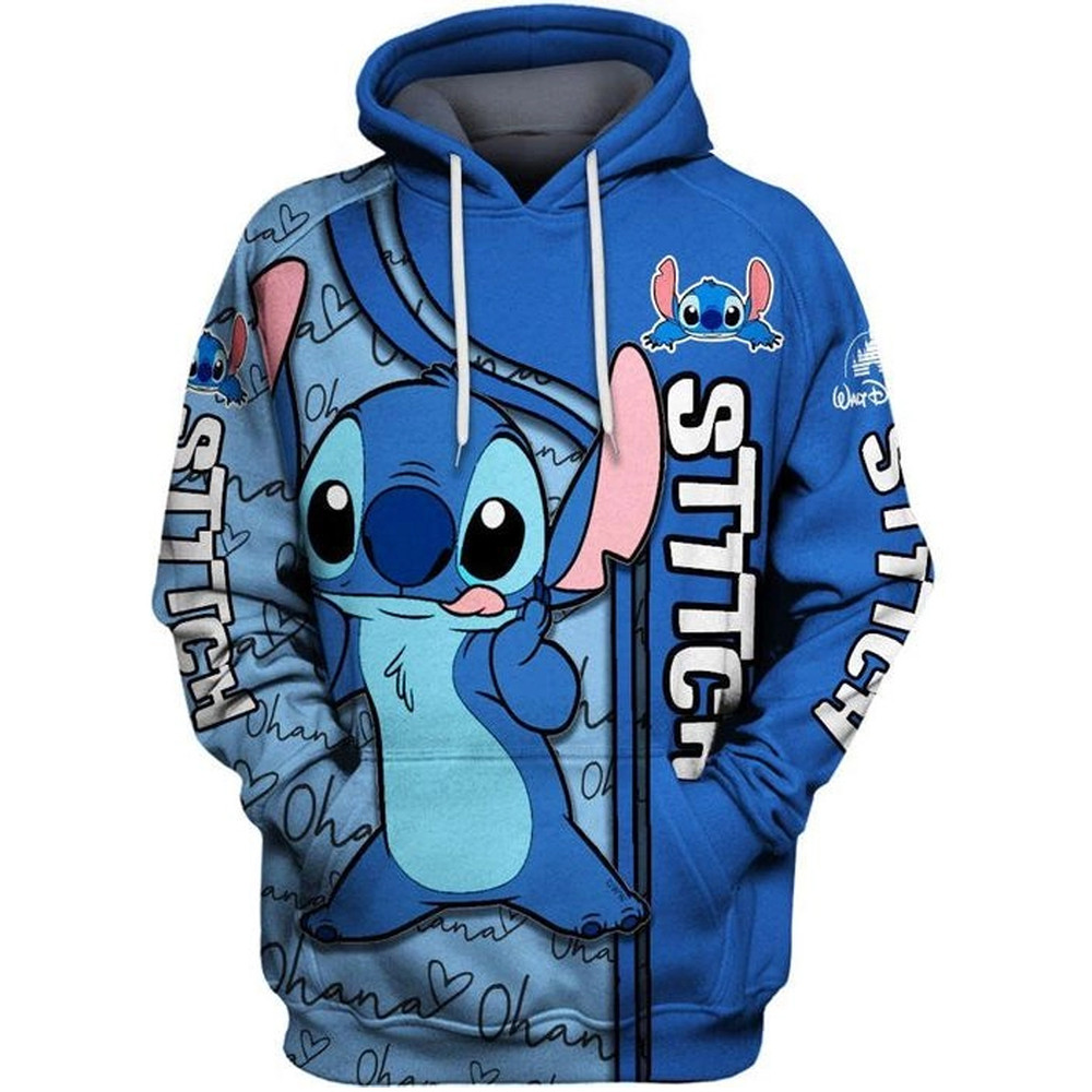 Cute Stitch All Over Print 3D Hoodie Zip Hoodie, Stitch Hoodie 3D Zip Hoodie Fleece Hoodie