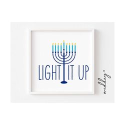 light it up menorah hanukkah svg, holidays, happy hanukkah svg, png eps dxf, cricut cut files, silhouette cameo, sublimation.