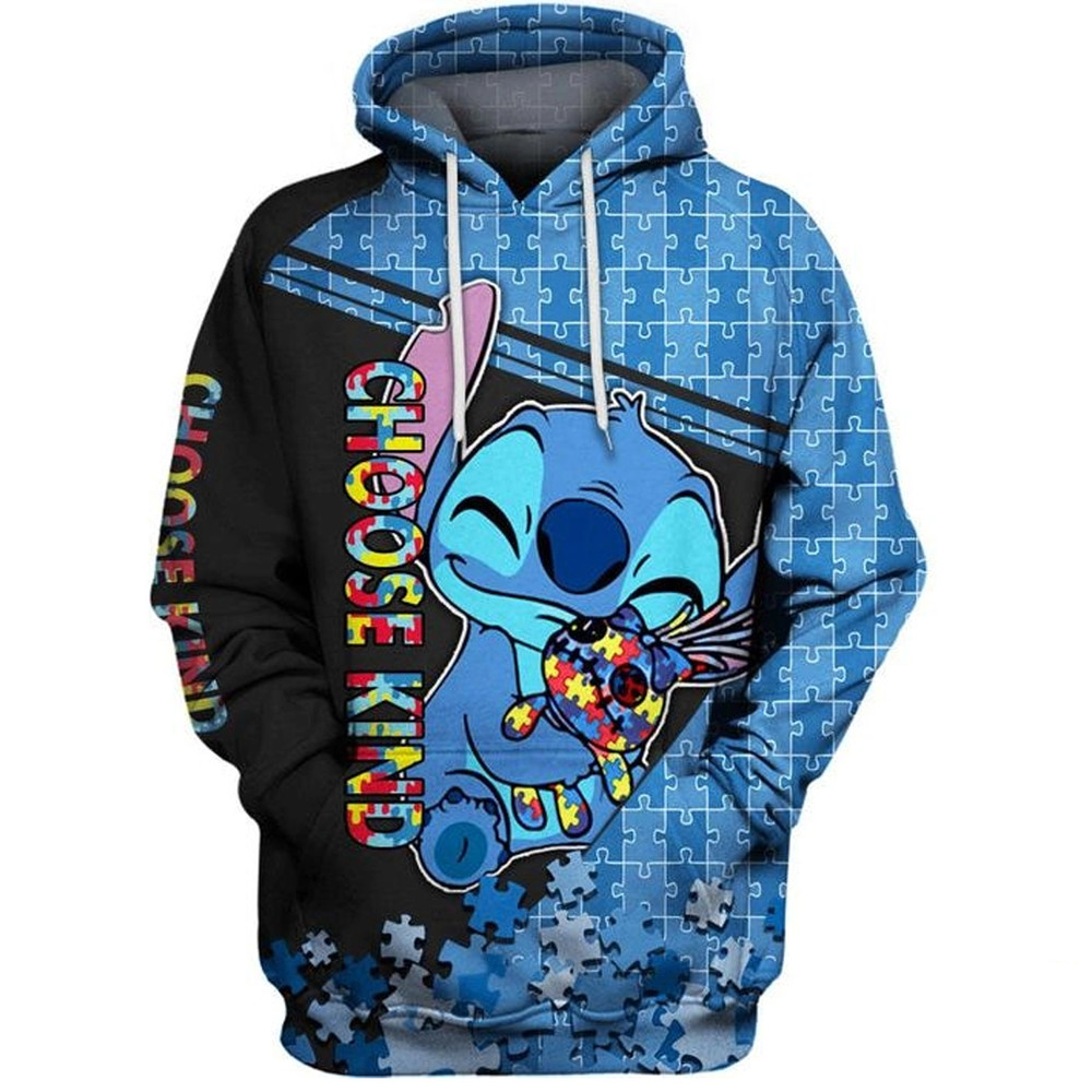 Cute Stitch All Over Print 3D Hoodie Zip Hoodie, Stitch Hoodie 3D Zip Hoodie Fleece Hoodie