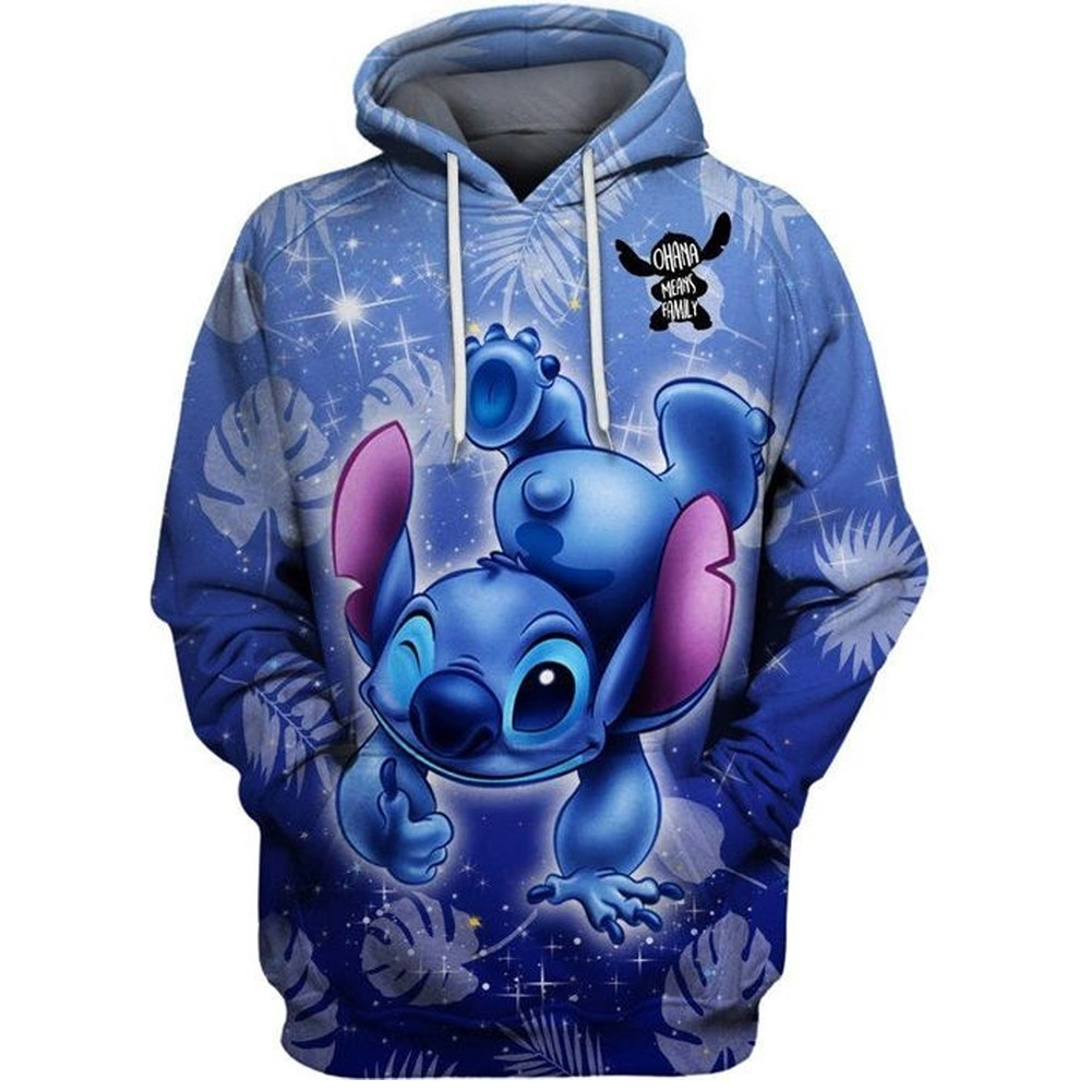 Cute Stitch All Over Print 3D Hoodie Zip Hoodie, Stitch Hoodie 3D Zip Hoodie Fleece Hoodie