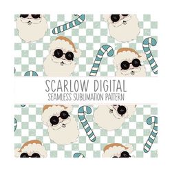groovy santa seamless pattern-christmas sublimation digital design download-little boy seamless pattern, santa claus sub