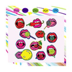 lips bundle svg, red lips cut files, pink lips, purple lips, lips clipart bundle, biting lips svg, tongue out svg, sexy