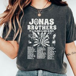 jonas brothers comfort color shirt, jonas five albums one night tour shirt, jonas brothers 2023 tour shirt, jonas brothe