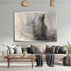 grim reaper canvas wall art, grim reaper halloween canvas , ghost painting, halloween art, horror art, creepy art print,