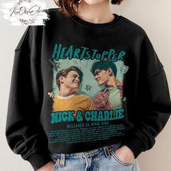 retro heartstopper nick and charlie shirt, leaves hi hi crewneck unisex hoodie.jpg