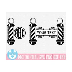 2 barber's pole svg,pole monogram svg,barbershop salon haircut hair cut hairstyle,barber files for cricut,cut files for