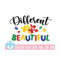 autism different is beautiful svg file, autism svg, autism awareness svg, autism quote svg, funny autism saying svg,puzz