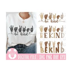 be kind hand svg, be kind hand sign language svg, be kind brown hands, hand sign language, cut files for cricut, instant
