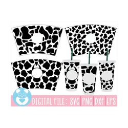 24oz cow pattern cold cup svg, venti cold cup svg, full wrap cow svg, animal cow print svg, cow cold cup svg,animal svg,