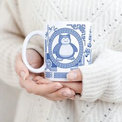 character coffee mug wheres waldo inspired, pokemon gift, snorlax coffee mug, snorlax mug